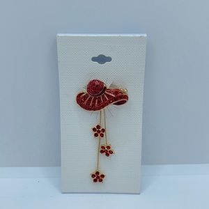 Beautiful red and gold hat pin